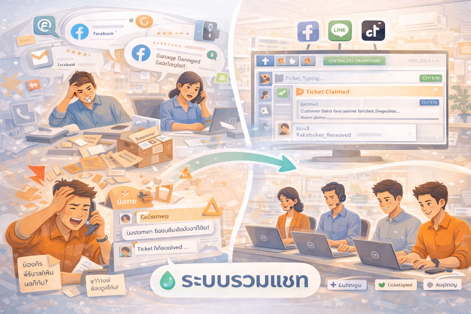 3 เหตุผลที่ 'ระบบรวมแชท' สำคัญกว่าแอดมินเพิ่ม ในวันที่ลูกค้าแจ้งเคลมพร้อมกัน