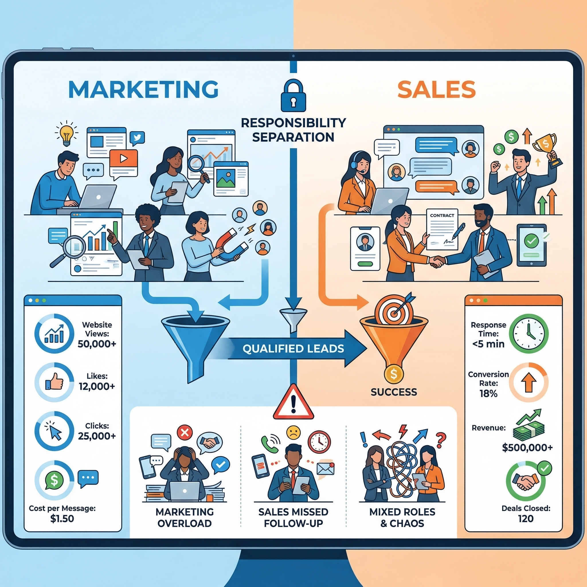 SME ต้องแยกให้ออก! ความต่างของ "Marketing" กับ "Sales" (ทำไมยิงแอดเยอะแต่ปิดยอดไม่ได้?)