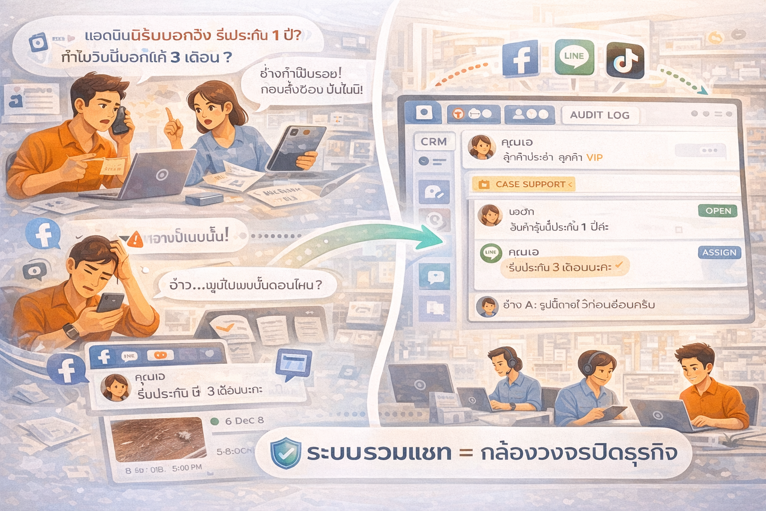 ตอบผิดชีวิตเปลี่ยน! ป้องกันการสื่อสารพลาดในงานซ่อม ด้วยการใช้ 'ระบบรวมแชท' เก็บหลักฐาน