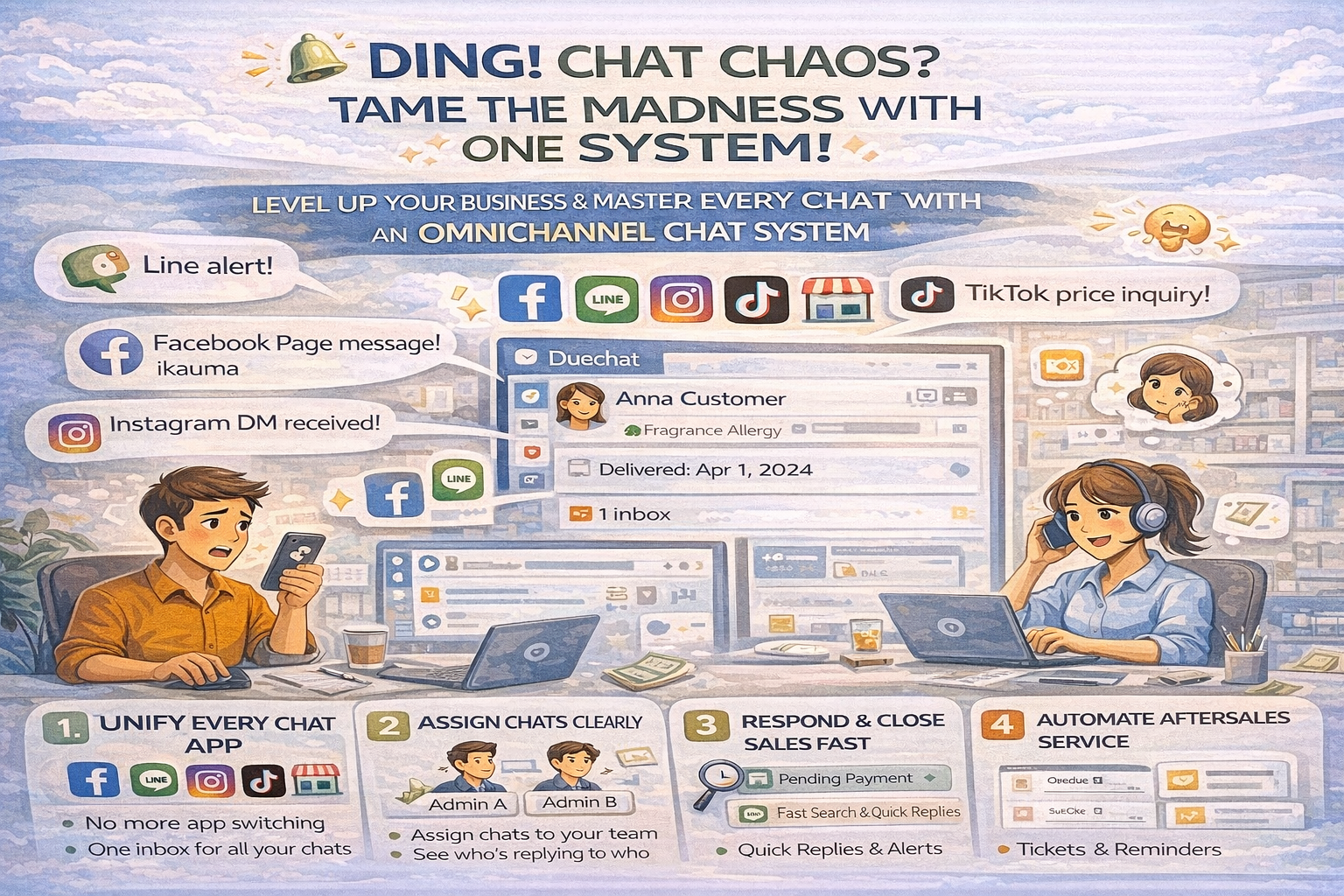 ไลน์เด้ง เพจทัก รัว... จัดการความโกลาหลฉบับคนไม่มีเวลาด้วย 'ระบบรวมแชท'