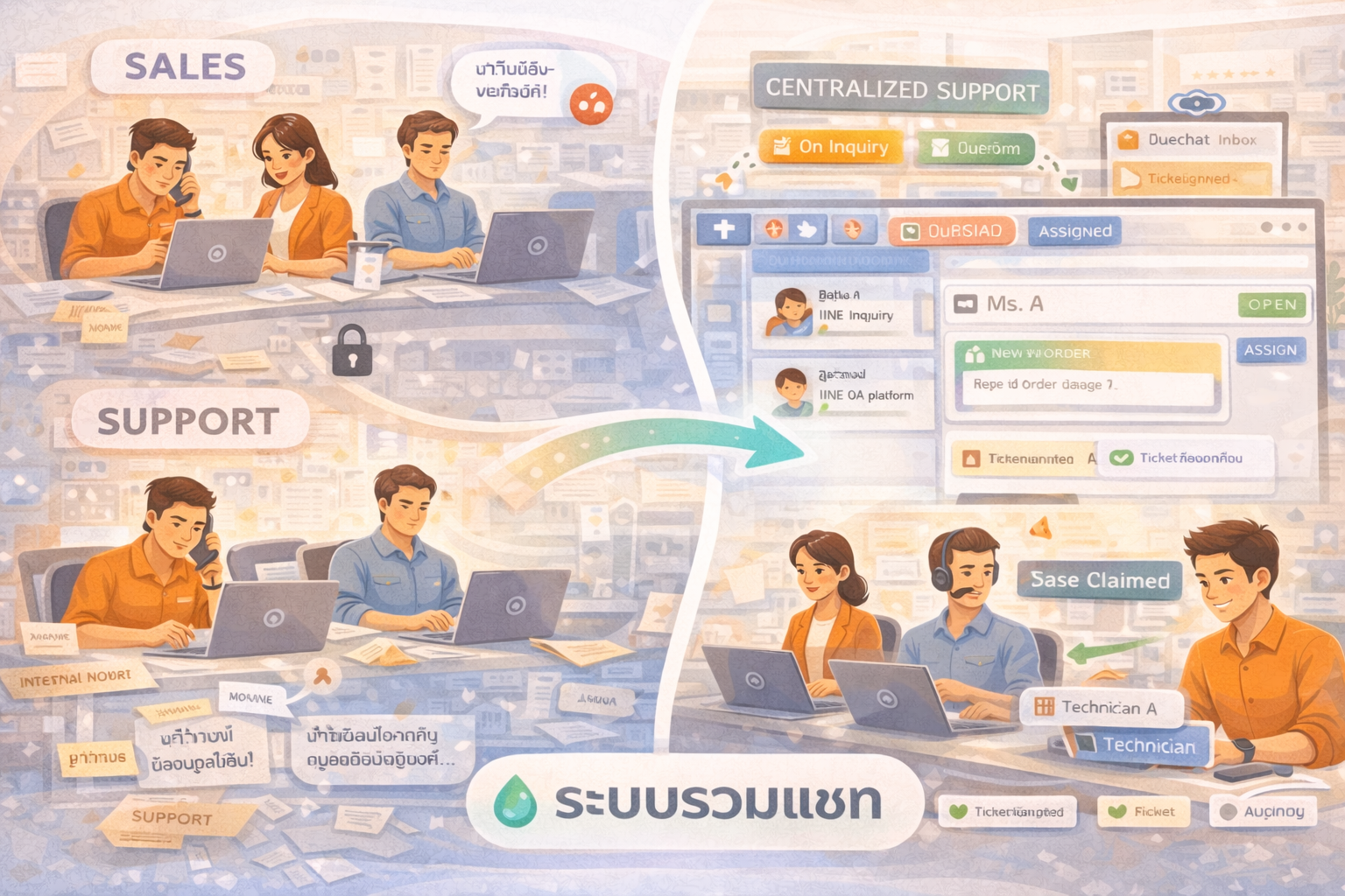 อย่าปล่อยให้ลูกค้าเคลมต้องรอเก้อ! รวมทุกคำร้องเรียนไว้ที่เดียวด้วย 'ระบบรวมแชท