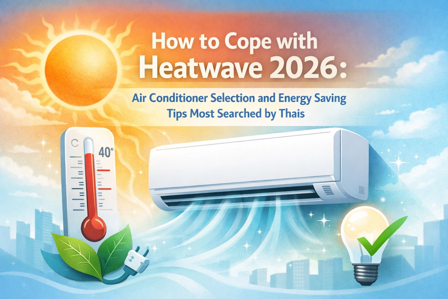 วิธีรับมือคลื่นความร้อน 2026: เทคนิคเลือกเครื่องปรับอากาศและวิธีประหยัดไฟที่คนไทยค้นหามากที่สุด