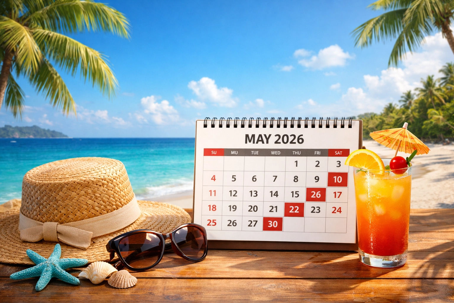 ปฏิทินวันหยุดพฤษภาคม 2569: วางแผนเที่ยวและพักผ่อนอย่างไรให้คุ้มค่าที่สุด