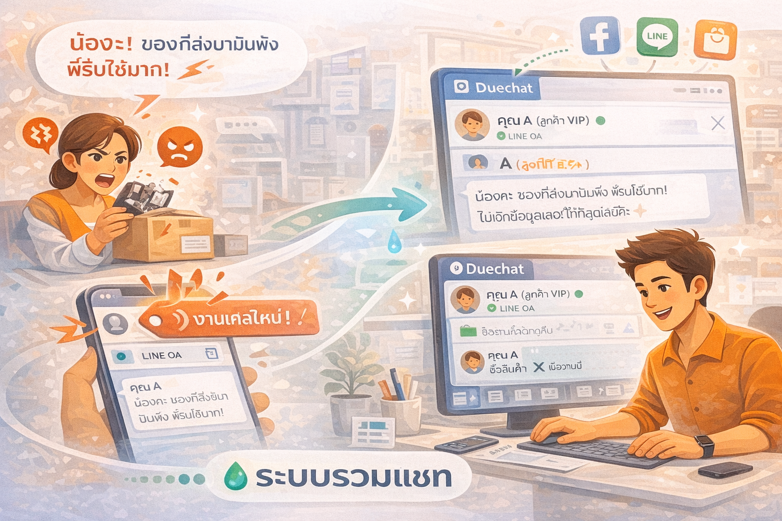 ลูกค้าวีนแตก! เพราะแอดมินหาประวัติแชทไม่เจอ? จบปัญหานี้ด้วย 'ระบบรวมแชทลูกค้าวีนแตก! เพราะแอดมินหาประวัติแชทไม่เจอ? 🤬 จบปัญหานี้ด้วย "ระบบรวมแชท