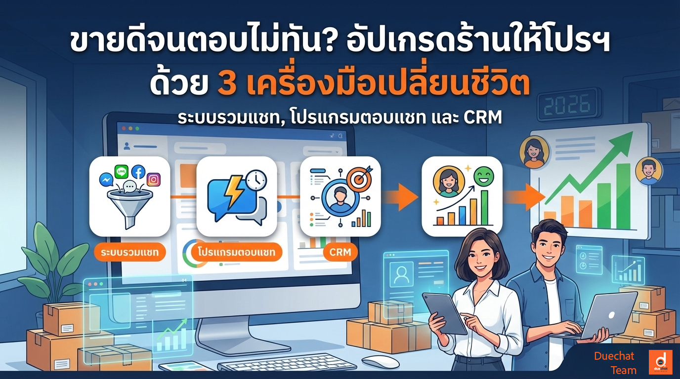ขายดีจนตอบไม่ทัน? อัปเกรดร้านให้โปรฯ ด้วย 3 เครื่องมือเปลี่ยนชีวิต: ระบบรวมแชท, โปรแกรมตอบแชท และ CRM